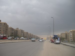 Haygana Area of Cairo A large road passes through housing development in the Haygana area of Cairo