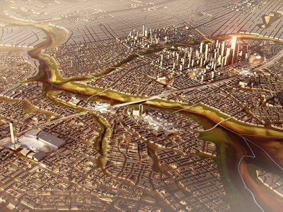 Fig. 2 “It’s just a bunch of crazy figures,” [Sims] says of the plans for Egypt's new capital. “I think it’s just desperation. It will be interesting to see if anything comes of it, but I rather doubt it.” [Image source: SOM, 2015; read the full feature in Guardian Cities]